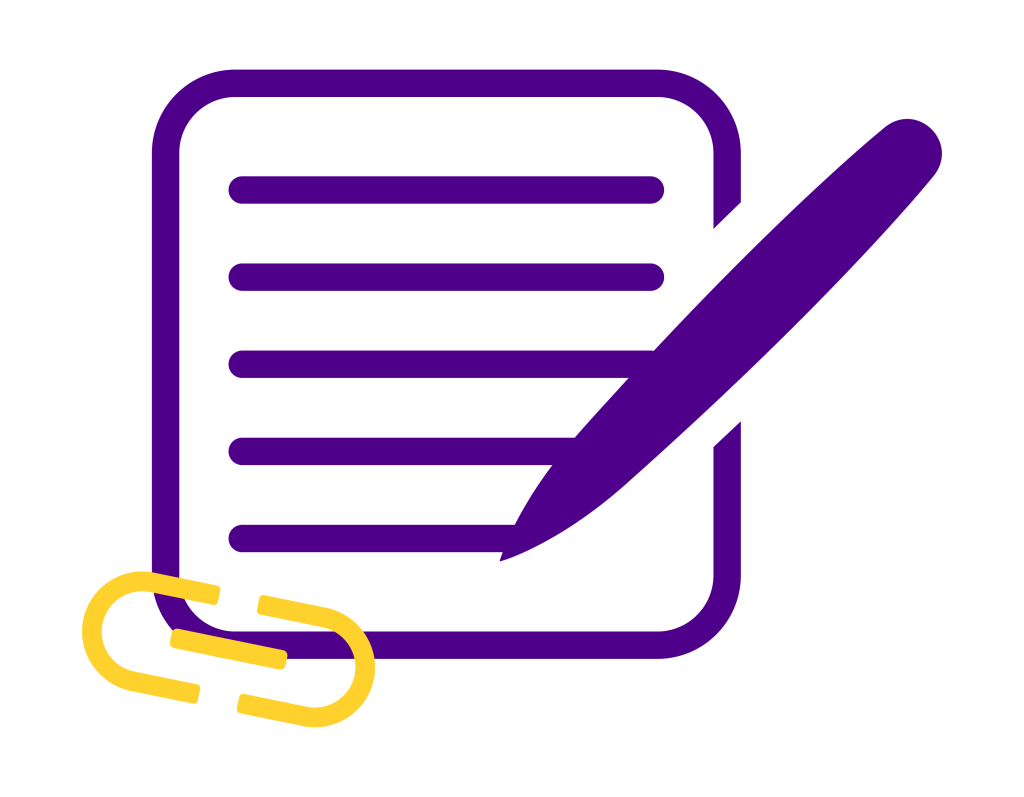 case study graphic - pen, paper and paper clip