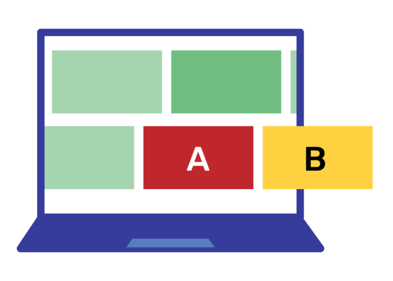 Graphic showing A/B testing