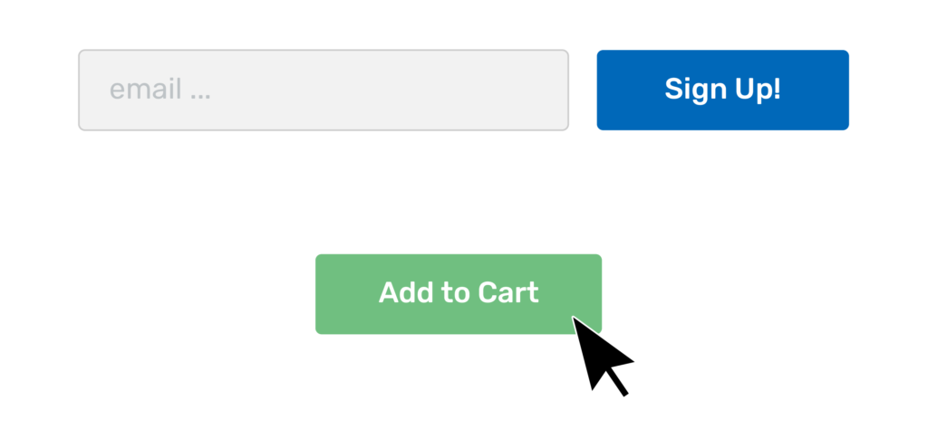 Conversion options graphic showing email signup and add to cart