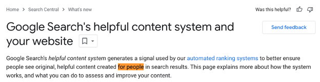 Google Search Helpful Content Update