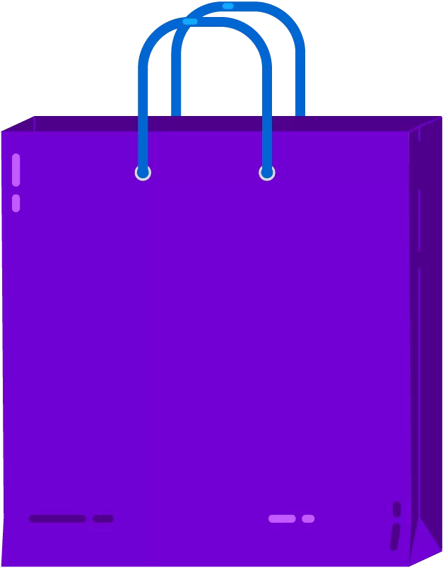 a graphic of a purple shopping bag