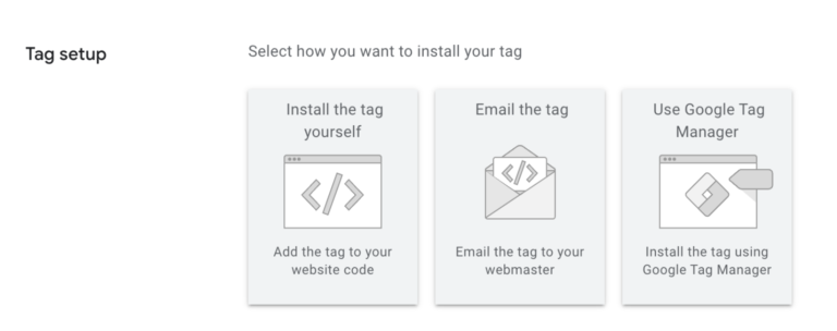 Conversion tracking setup image for Google Tag